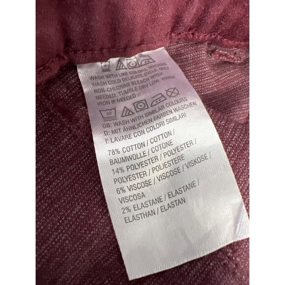 Denim and Co Easy Stretch Denim Regular Wide Leg Jean Burgundy Womens Plus 18 - Picture 4 of 6